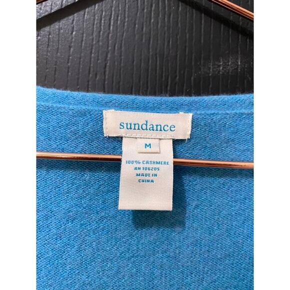 Sundance Blue 100% Cashmere Thermal V-Neck Tunic Sweater Size Medium - Picture 4 of 4